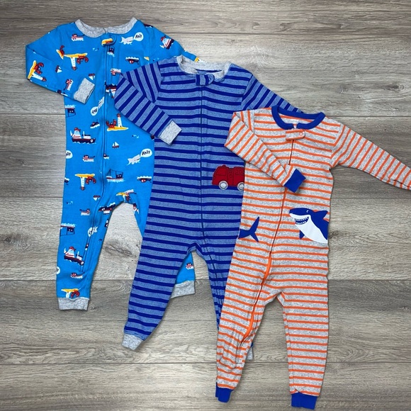 Carter's Other - Carter’s Footless Pajama Bundle Fire Truck Ships 3